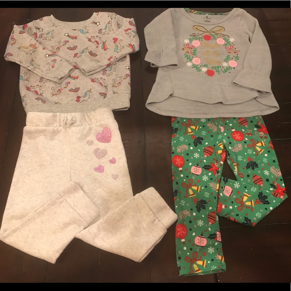 Girls Lot of 2 outfits (4pcs) Size 2T
